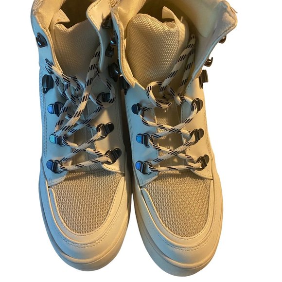 Madden Girl Negan white black and sliver high top chunky boots size 8.5 M - Picture 6 of 12